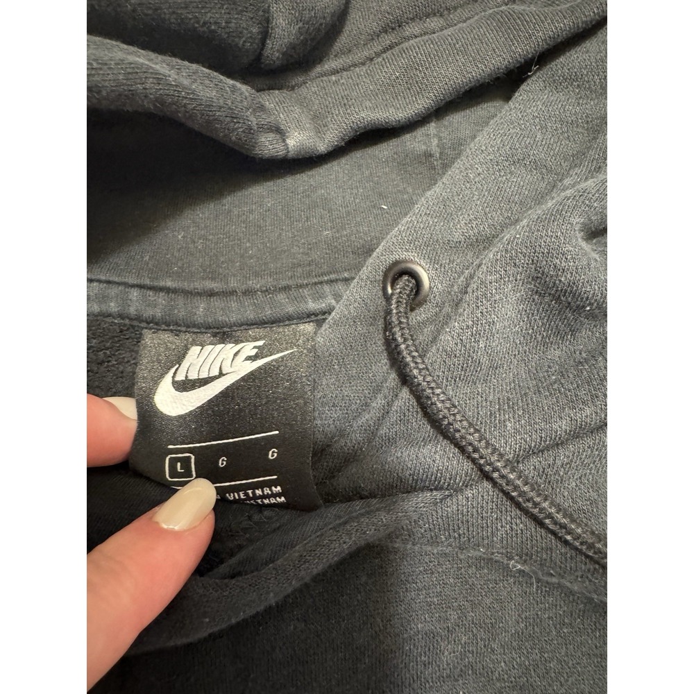 2 Nike Women's Pullover Hoodies Sweatshirts Gray Black Swoosh Logo Gray-M BLK-L - Picture 5 of 9